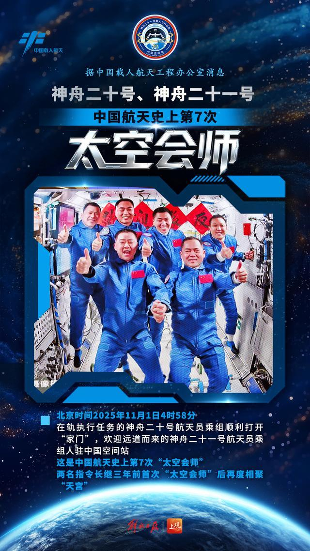 原标题：《海报集锦｜3.5小时！神舟二十一号创交会对接最快纪录》