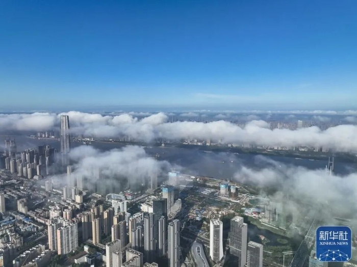 湖北武汉秋日云雾美景 图源：新华社