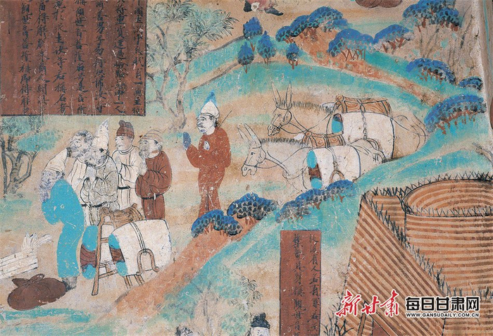 莫高窟第45窟-南壁-观音经变之胡商遇盗图（敦煌研究院供图）