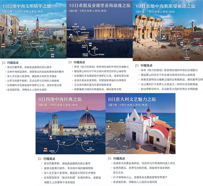 图：维京中国2026年欧洲海轮首航季精选5条地中海航线