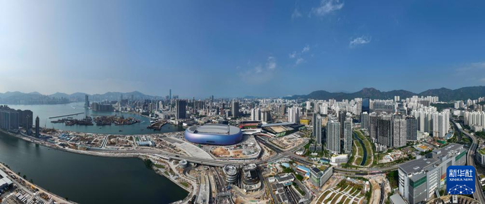 香港启德体育园（2024年12月8日摄）。全运会击剑、七人制橄榄球和男子手球等比赛在这里举行。新华社发（吕小炜摄）