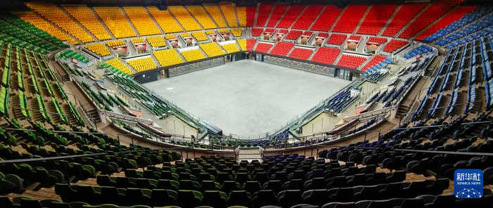 香港红磡体育馆内景（2024年12月6日摄）。全运会篮球男子22岁以下组比赛在这里举行。新华社发（香港康文署供图供图）