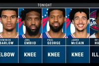 均伤兵满营！76人vs骑士共6人缺席：恩比德/乔治/亨特/斯特鲁斯等