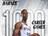 现役第16位！马刺官方祝贺哈里森·巴恩斯达到1000场里程碑！