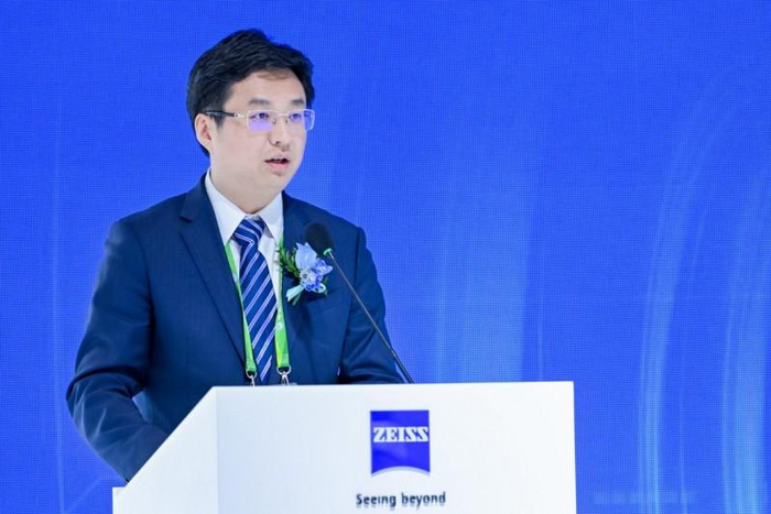 11月7日，海南博鳌乐城国际医疗旅游先行区管理局局长傅晟在发布会上致辞。主办方供图