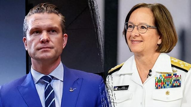 赫格塞思（左）曾解除美海军作战部长弗兰切蒂职务 图源：外媒
