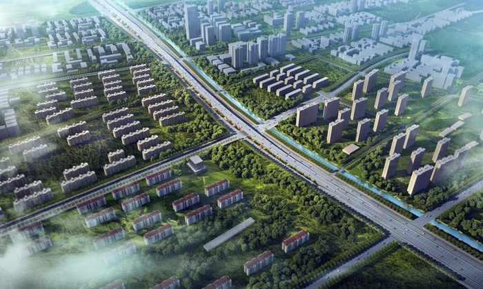 安立路快速化改造工程效果图。首发集团公联公司供图