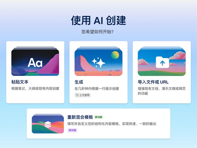 ▲Gamma的AI生成平台（图源：Gamma）