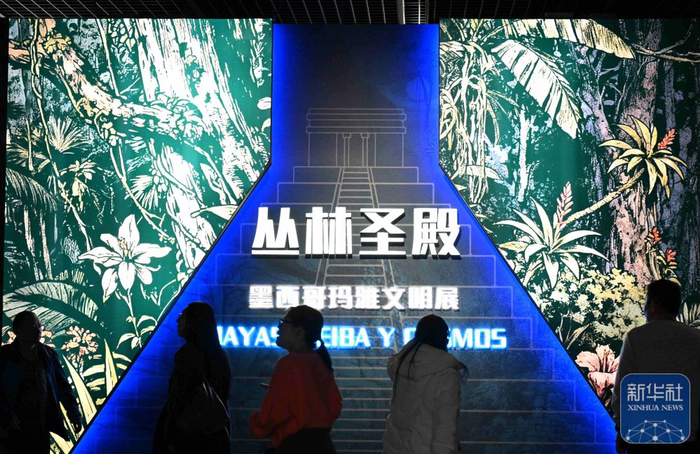 11月15日，观众在河北博物院参观“丛林圣殿——墨西哥玛雅文明展”。新华社发（陈其保摄）