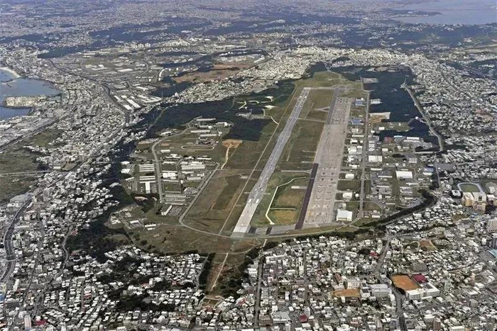 冲绳美军普天间基地 图源：新华社