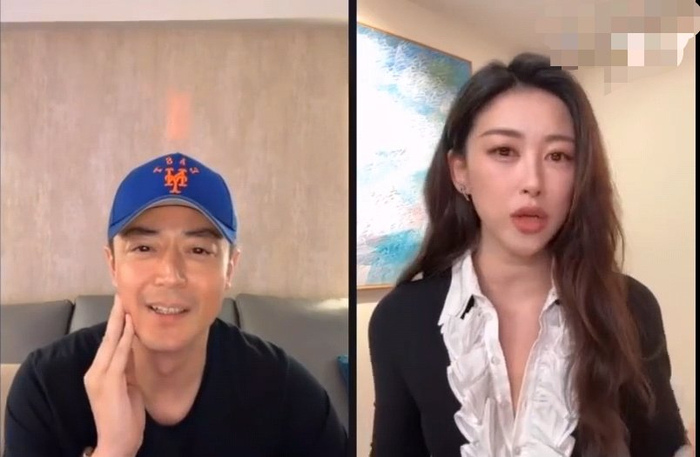 霍建华、朱珠直播画面