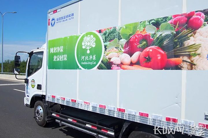 “河北净菜”冷链运输车。资料图