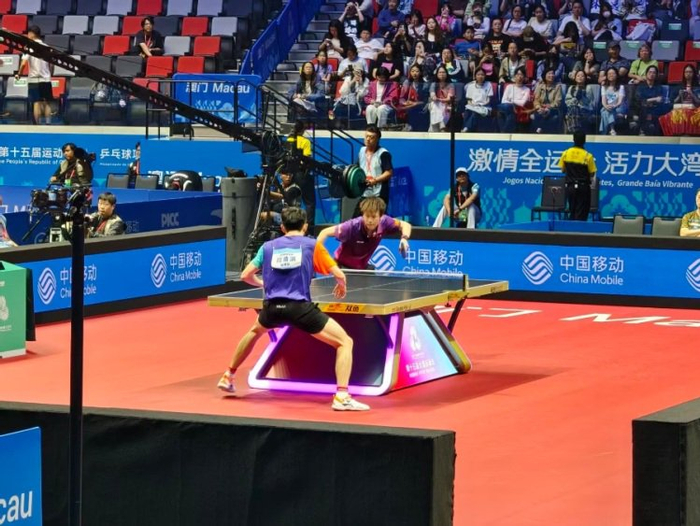 十五运乒乓球比赛现场。受访者供图