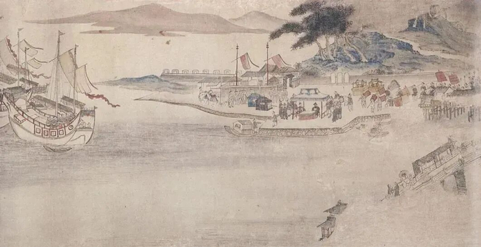 清乾隆年《奉使琉球图》之《福州登舟》 图源：海博TV