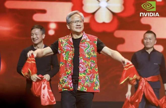 黄仁勋在联欢会上扭秧歌｜来源：英伟达