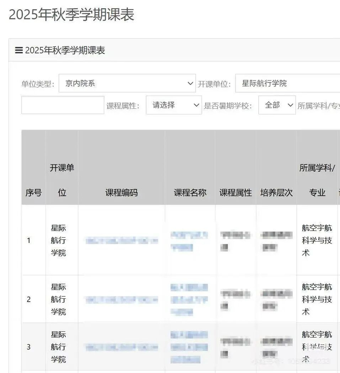 ▲校内学生分享的选课系统截图