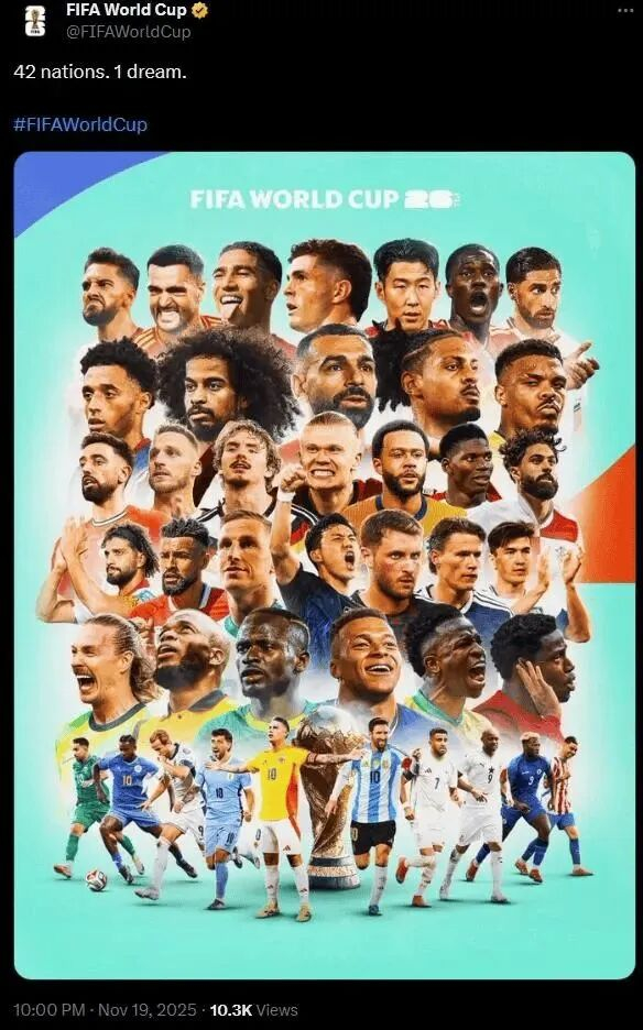 国际足联发布海报中没有C罗 图/国际足联官方账号