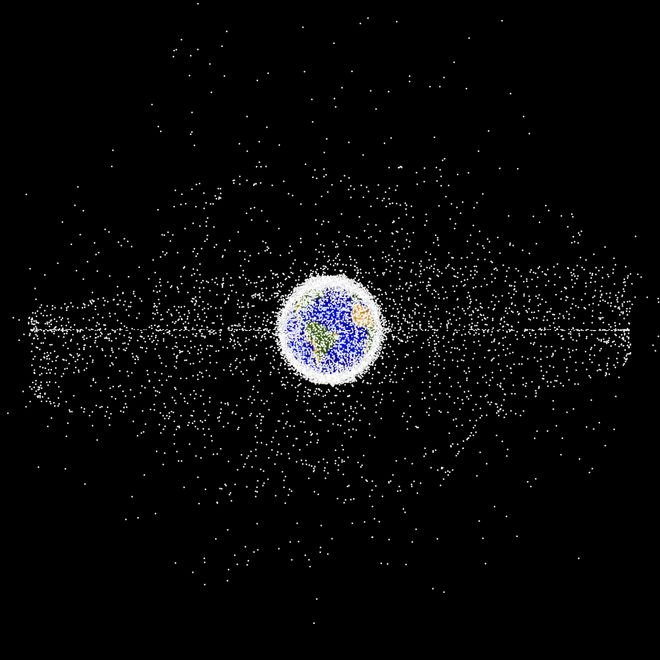 空间碎片分布示意图 | NASA