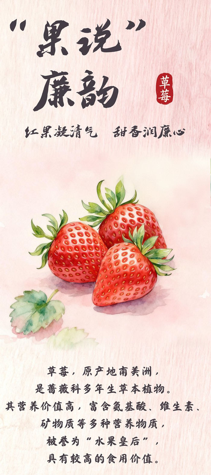 “果说”廉韵丨草莓：红果凝清气 甜香润廉心