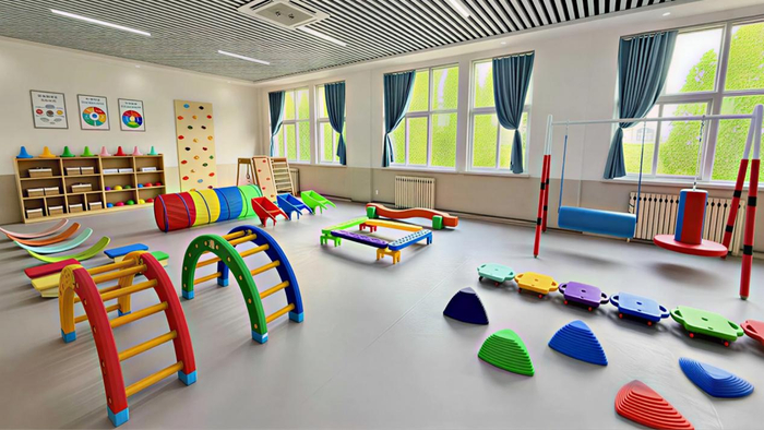 感觉统合实训室内景。（上海幼之乐/供图）