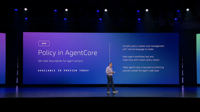 ▲亞馬遜云科技推出Amazon AgentCore Policy