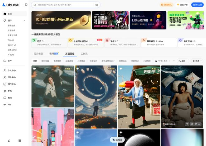 LiblibAI界面截图 来源：受访者