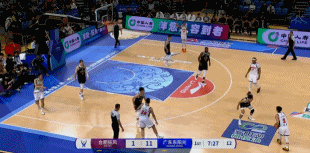 先声夺人！广东开场三分5投4中 以14-1领先合肥狂风