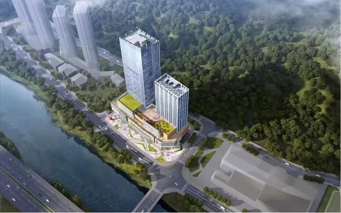洪湾旧村改造项目集体物业效果图。