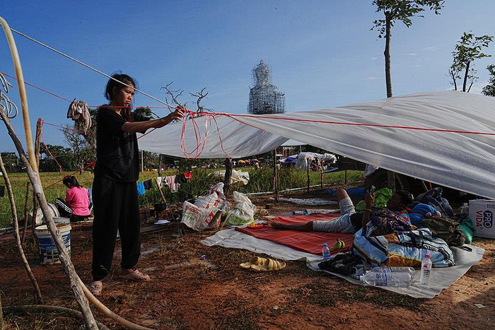 △12月14日，柬埔寨班迭棉吉省，柬避难民众