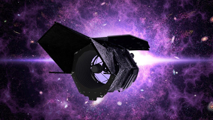 艺术家绘制的南希・格雷斯・罗曼太空望远镜概念图。图源：NASA 戈达德太空飞行中心科学可视化工作室