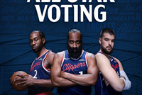 全明星拉票！快船晒哈登/小卡/祖巴茨海报：为快船队投票吧