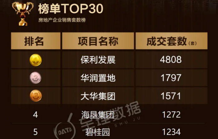 2025年1—11月海南房企成交排名情况 来源：至理数据