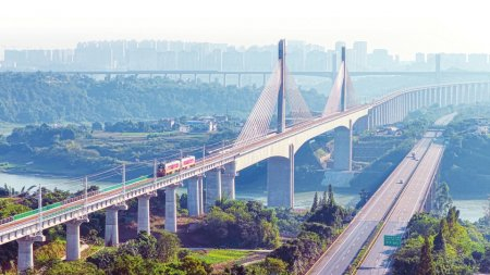 泸州金山沱江铁路大桥。蜀道铁路投资集团供图