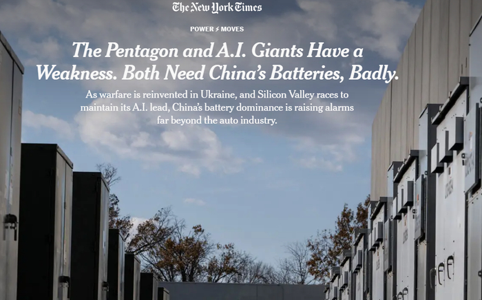 图说：五角大楼和AI巨头都依赖中国电池