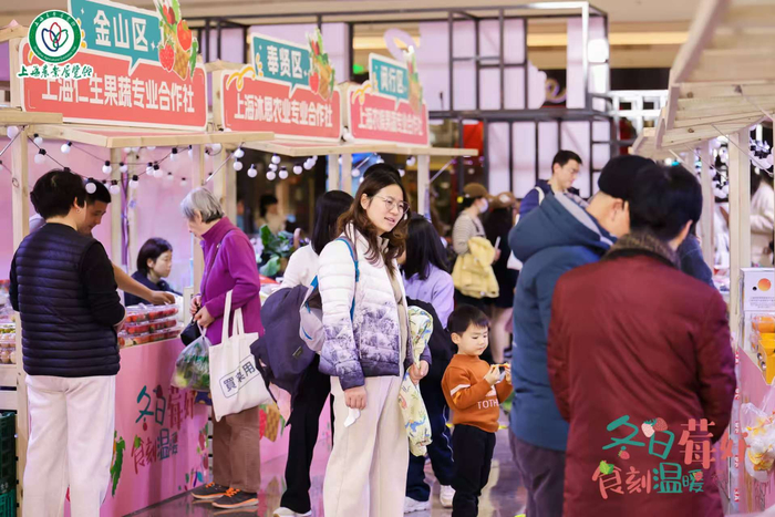 市民现场采买、品鉴本地草莓。受访对象供图