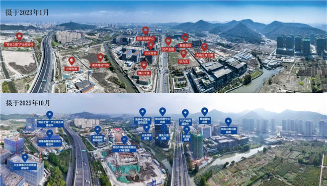 2023年与2025年“中国视谷”窗口园区建设对比图