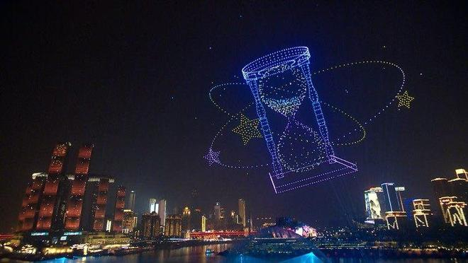今晚的“新韵重庆”无人机灯光秀效果图。