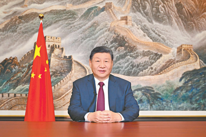　　新年前夕，国家主席习近平通过中央广播电视总台和互联网，发表二〇二六年新年贺词。 新华社记者 燕雁摄