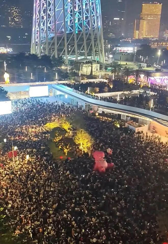 ▲广州塔跨年盛况