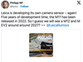 徕卡透露正自主研发全画幅 CMOS 传感器，有望 2027 年随 M12 相机首发登场