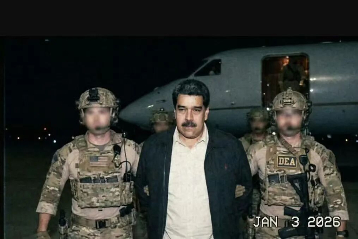 ▲网上流传的疑似美军已抓捕马杜罗的照片