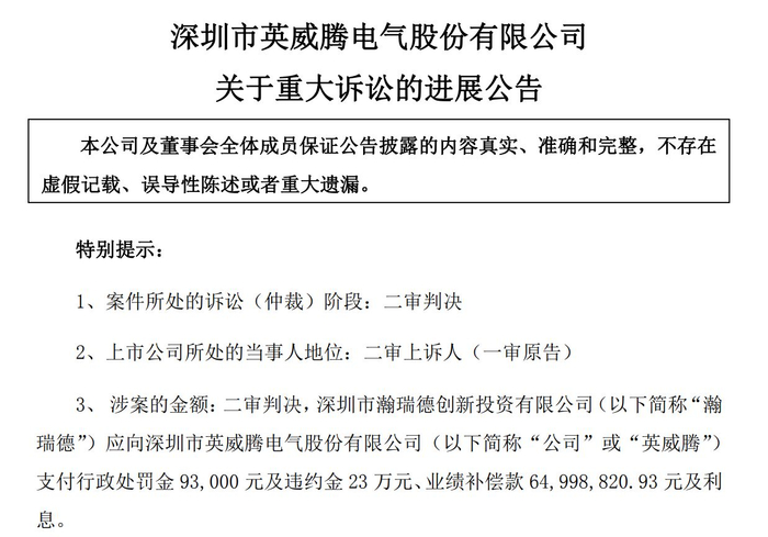 图片来源：英威腾公告