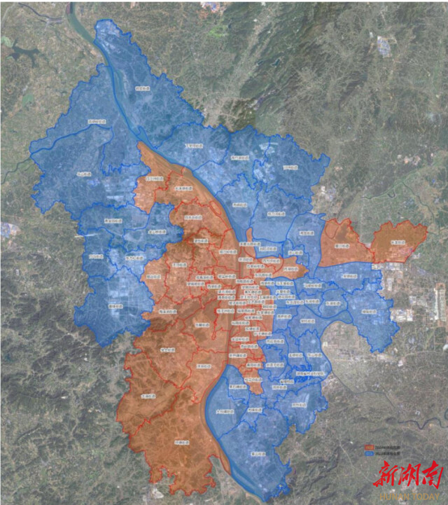 （2025年长沙市六区一县体检范围示意图）