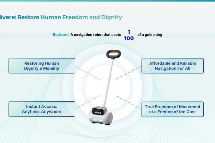 ▲自主机器人导盲器Bedivere