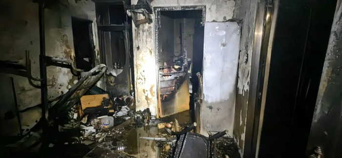 火灾过后现场一片狼藉。图源：金华消防