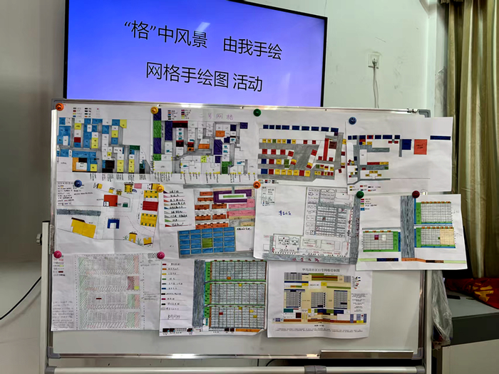 图为嘎玛贡桑街道甲玛岗社区开展“手绘网格图”活动。