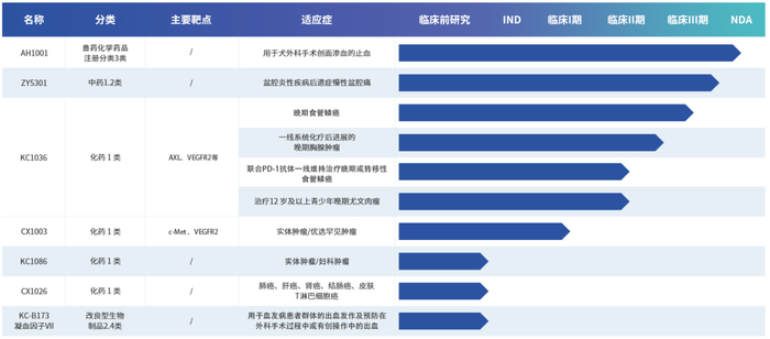 康辰药业的在研管线（截至2025年上半年）。图片来源：康辰药业官网