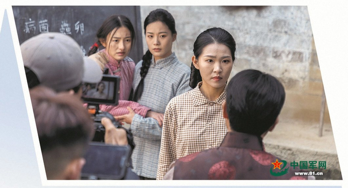 微短剧《烽火桂香》拍摄现场。受访者供图