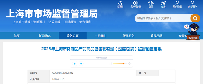 2025年上海市肉制品产品商品包装物减量（过度包装）监督抽查结果