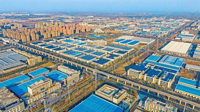 航拍的中新蘇滁高新區(qū)標(biāo)準(zhǔn)化廠房。計(jì)成軍攝